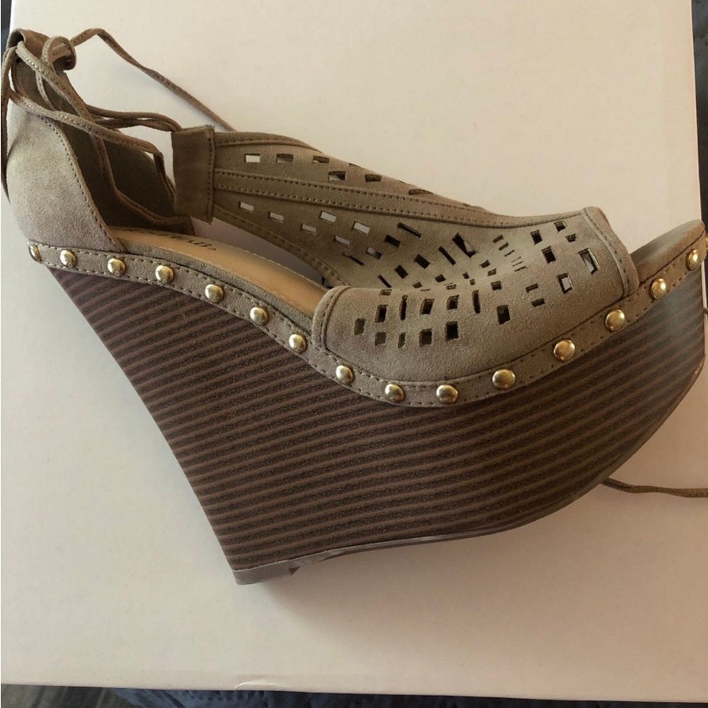 Just Fab Lace-Up Wedges